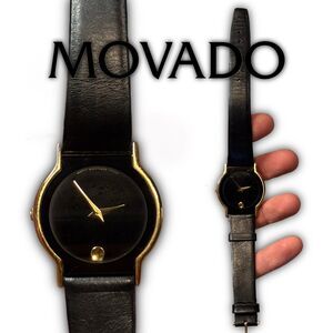 Movado Museum Black Gold Watch